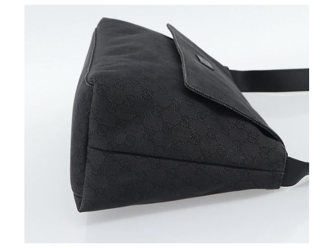 Borsa a tracolla GUCCI GG Canvas Outlet Nero Argento 272350 Auth ka5377 - vista 5