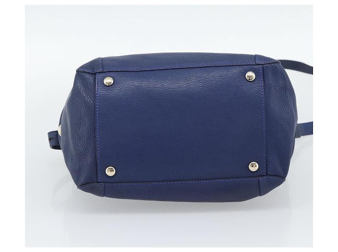 Chloé Borsa Chloe Bridget in Pelle 2way Blu Tonalità Oro Auth BA14147 - vista 11