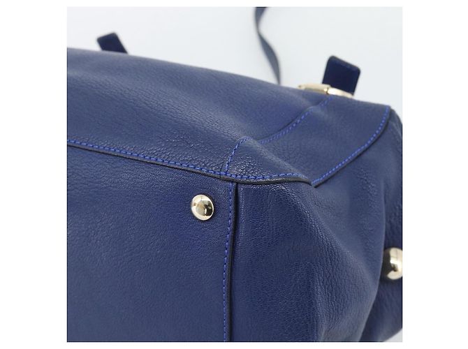 Chloé Borsa Chloe Bridget in Pelle 2way Blu Tonalità Oro Auth BA14147 - vista 12