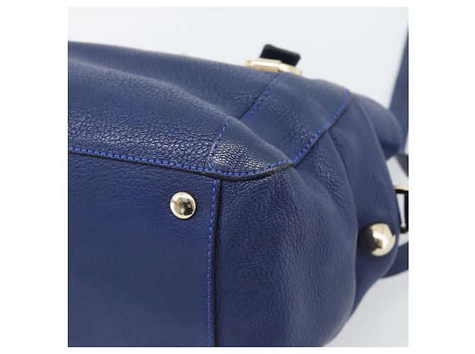 Chloé Borsa Chloe Bridget in Pelle 2way Blu Tonalità Oro Auth BA14147 - vista 14