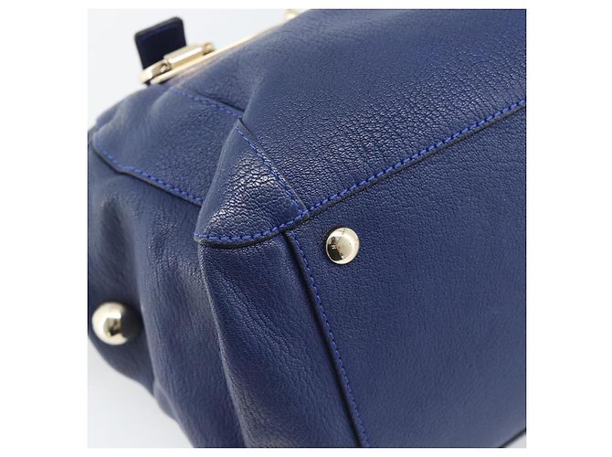 Chloé Borsa Chloe Bridget in Pelle 2way Blu Tonalità Oro Auth BA14147 - vista 15