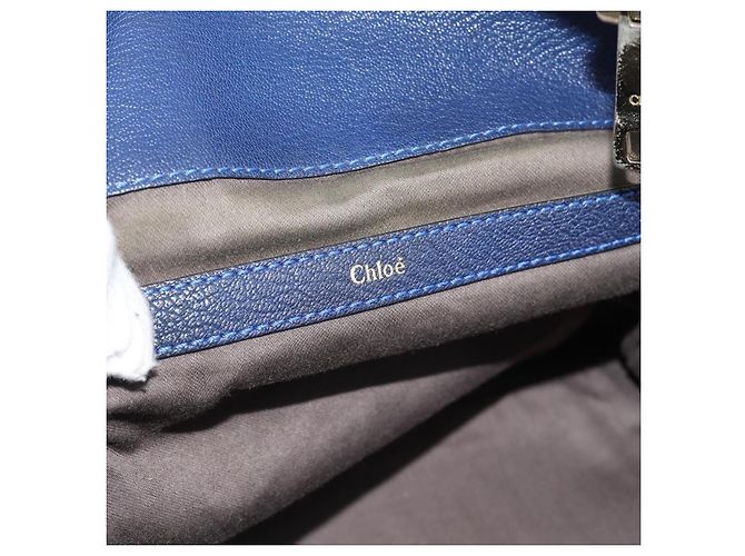 Chloé Borsa Chloe Bridget in Pelle 2way Blu Tonalità Oro Auth BA14147 - vista 18