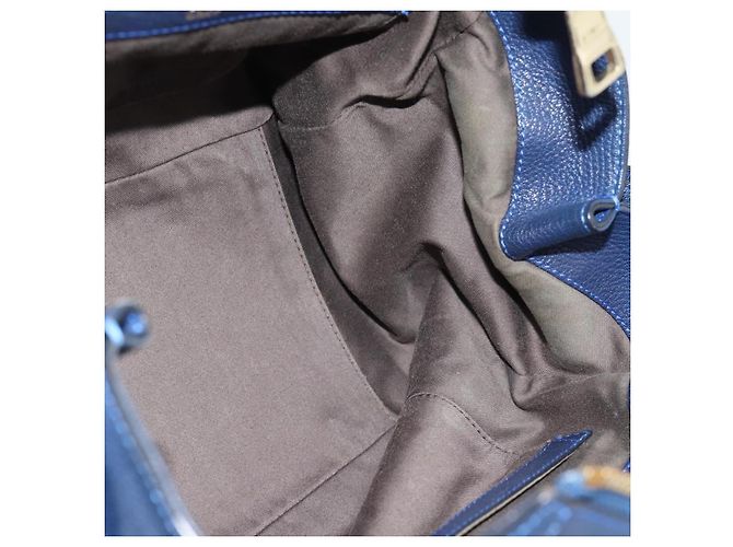 Chloé Borsa Chloe Bridget in Pelle 2way Blu Tonalità Oro Auth BA14147 - vista 20