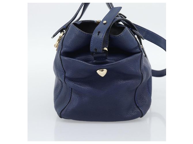 Chloé Borsa Chloe Bridget in Pelle 2way Blu Tonalità Oro Auth BA14147 - vista 4