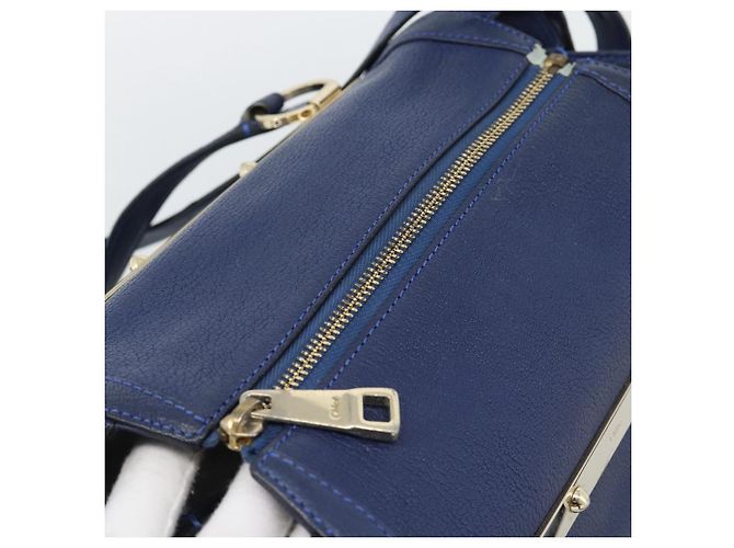 Chloé Borsa Chloe Bridget in Pelle 2way Blu Tonalità Oro Auth BA14147 - vista 6