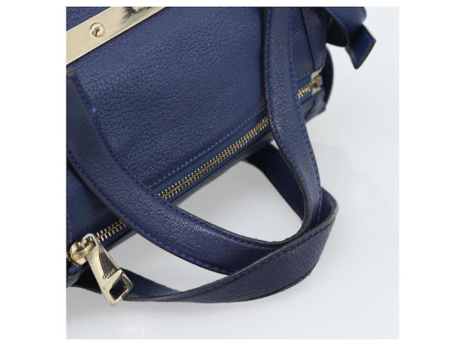 Chloé Borsa Chloe Bridget in Pelle 2way Blu Tonalità Oro Auth BA14147 - vista 7