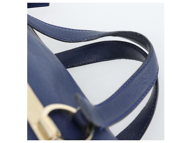 Chloé Borsa Chloe Bridget in Pelle 2way Blu Tonalità Oro Auth BA14147 - vista 8