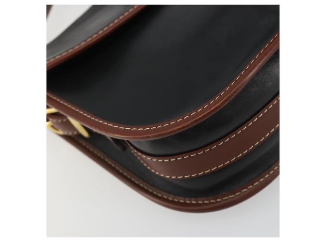 16 Céline Borsa a Spalla CELINE in Pelle Nera Marrone Auth ep15389 Nero - Ansicht 11