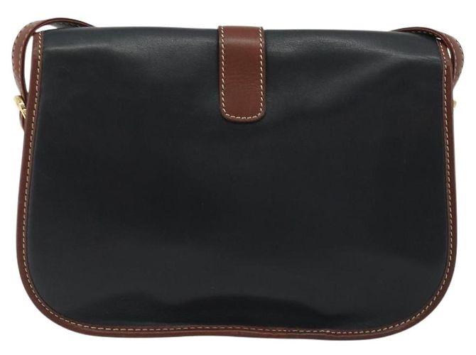 16 Céline Borsa a Spalla CELINE in Pelle Nera Marrone Auth ep15389 Nero - Ansicht 3