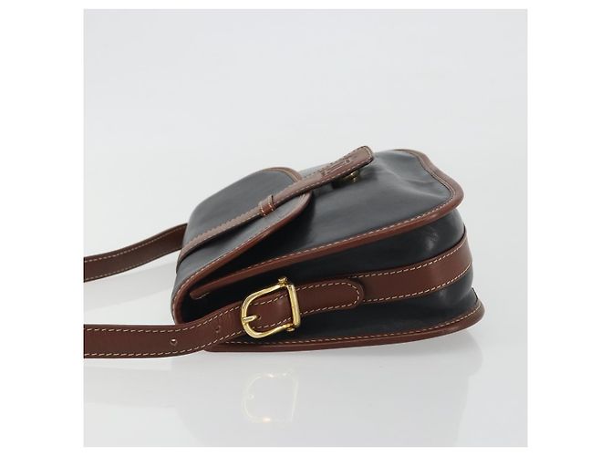 16 Céline Borsa a Spalla CELINE in Pelle Nera Marrone Auth ep15389 Nero - Ansicht 5