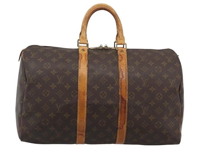 LOUIS VUITTON Monogram Keepall 50 Boston Bag M41426 LV Auth 191008 Monogramma - vista 2