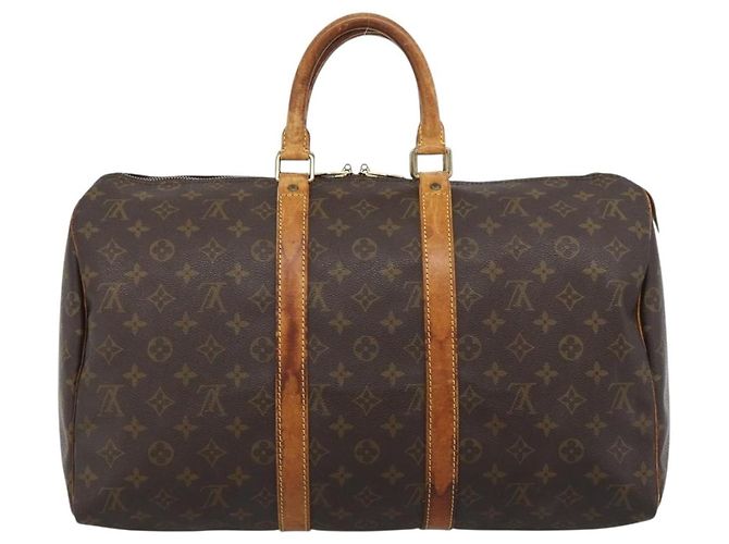 LOUIS VUITTON Monogram Keepall 50 Boston Bag M41426 LV Auth 191008 Monogramma - vista 3