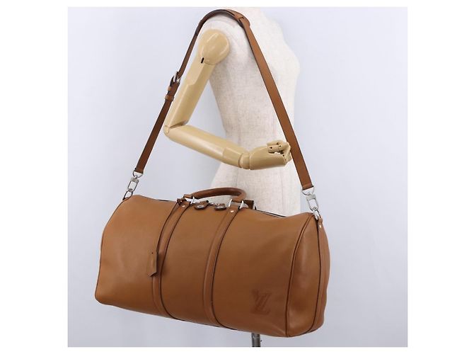 LOUIS VUITTON Keepall Bandouliere 50 Pelle Marrone Argento M21346 Auth ka5427SM - vista 26