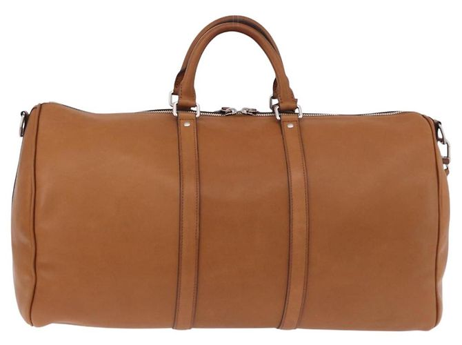 LOUIS VUITTON Keepall Bandouliere 50 Pelle Marrone Argento M21346 Auth ka5427SM - vista 3