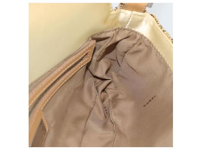 FENDI Borsa a Spalla Mamma Baguette in Tweed e Perline Oro Argento 8BR000 Auth yk20672SAM - vista 17