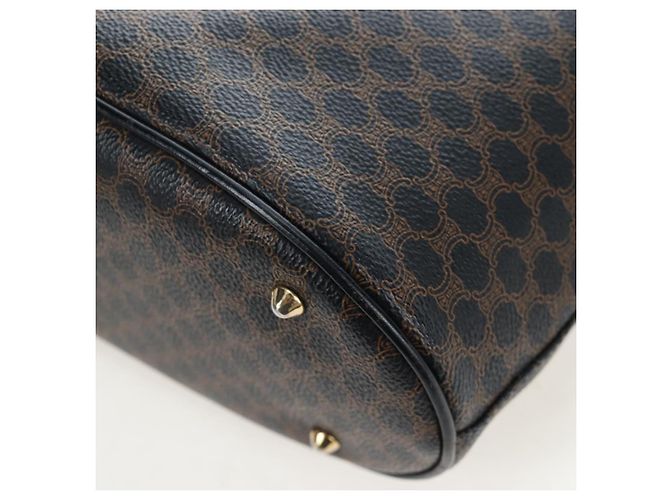 Céline Borsa CELINE Macadam Canvas PVC Pelle Nera Oro Auth 191813V Nero D'oro - vista 13