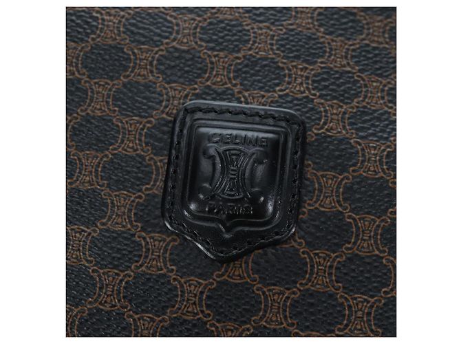 Céline Borsa CELINE Macadam Canvas PVC Pelle Nera Oro Auth 191813V Nero D'oro - vista 15