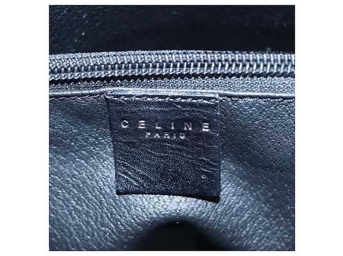 Céline Borsa CELINE Macadam Canvas PVC Pelle Nera Oro Auth 191813V Nero D'oro - vista 16