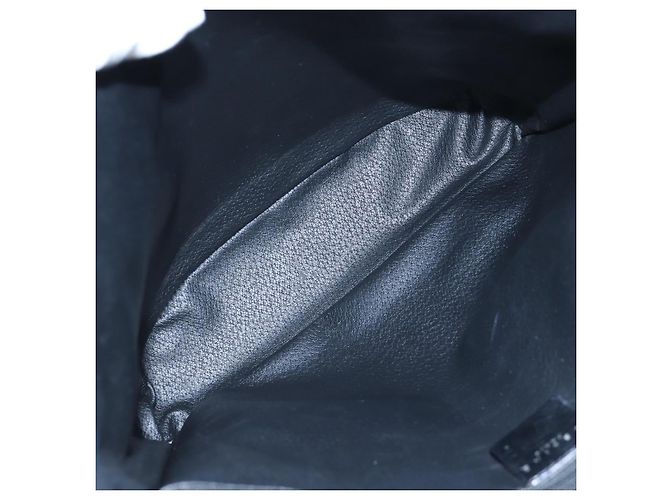Céline Borsa CELINE Macadam Canvas PVC Pelle Nera Oro Auth 191813V Nero D'oro - vista 17