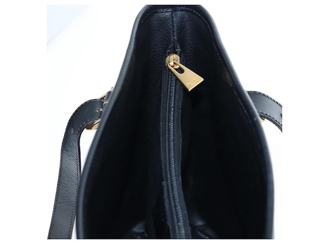 Céline Borsa CELINE Macadam Canvas PVC Pelle Nera Oro Auth 191813V Nero D'oro - vista 19