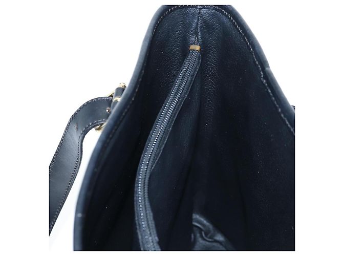 Céline Borsa CELINE Macadam Canvas PVC Pelle Nera Oro Auth 191813V Nero D'oro - vista 20