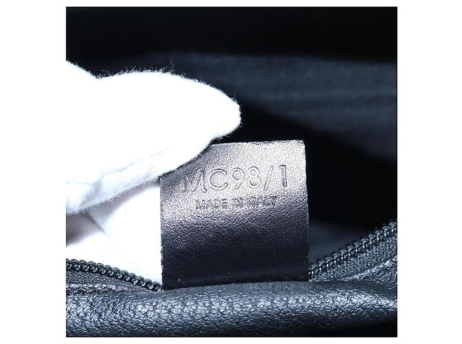 Céline Borsa CELINE Macadam Canvas PVC Pelle Nera Oro Auth 191813V Nero D'oro - vista 23