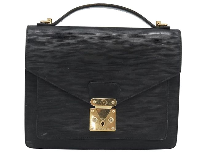 LOUIS VUITTON Epi Monceau 28 Borsa Nera M52122 LV Auth ep15595 Nero - vista 2