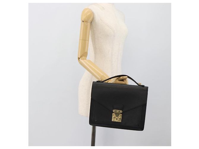 LOUIS VUITTON Epi Monceau 28 Borsa Nera M52122 LV Auth ep15595 Nero - vista 24