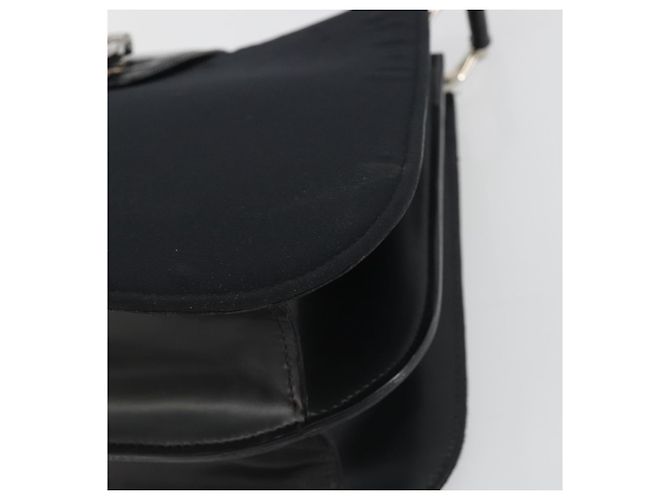 Céline Borsa a tracolla CELINE Canvas Nero Argento Auth ep15292 - vista 10