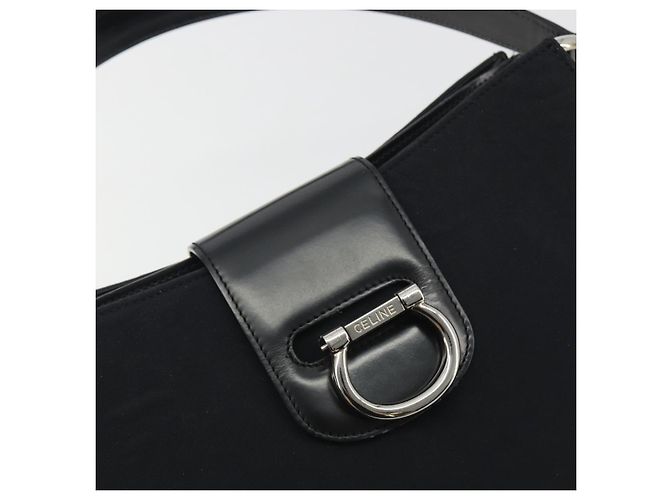 Céline Borsa a tracolla CELINE Canvas Nero Argento Auth ep15292 - vista 14