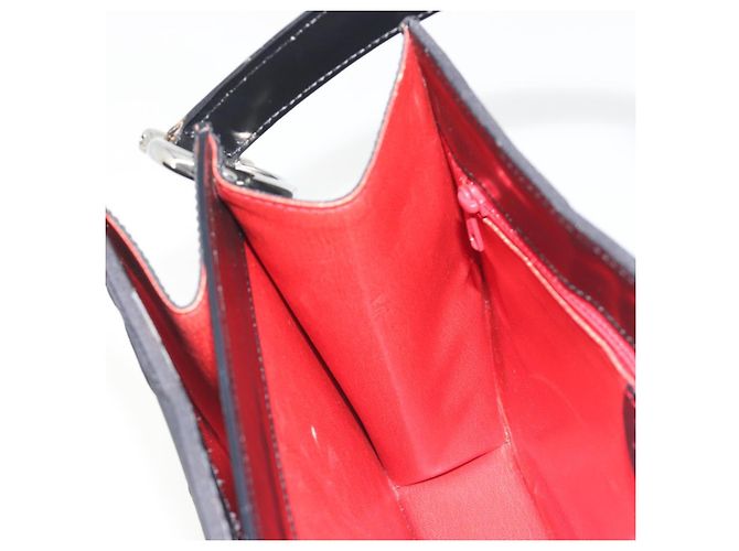 Céline Borsa a tracolla CELINE Canvas Nero Argento Auth ep15292 - vista 19