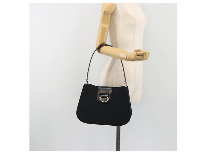 Céline Borsa a tracolla CELINE Canvas Nero Argento Auth ep15292 - vista 24