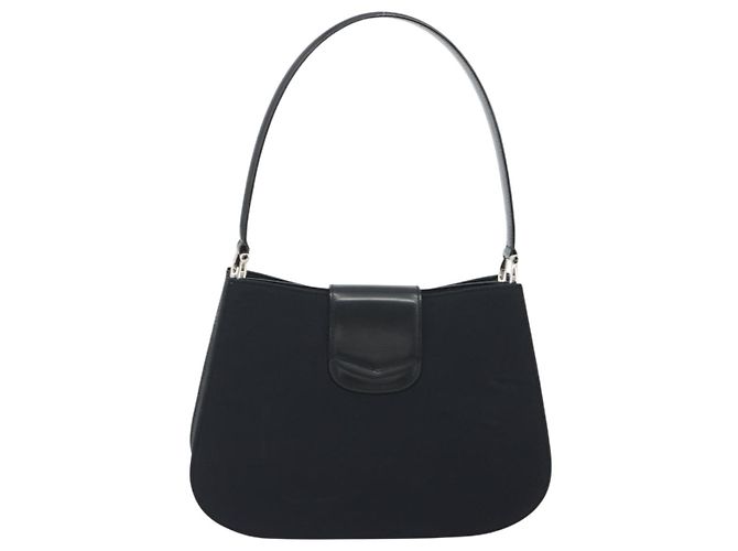 Céline Borsa a tracolla CELINE Canvas Nero Argento Auth ep15292 - vista 3