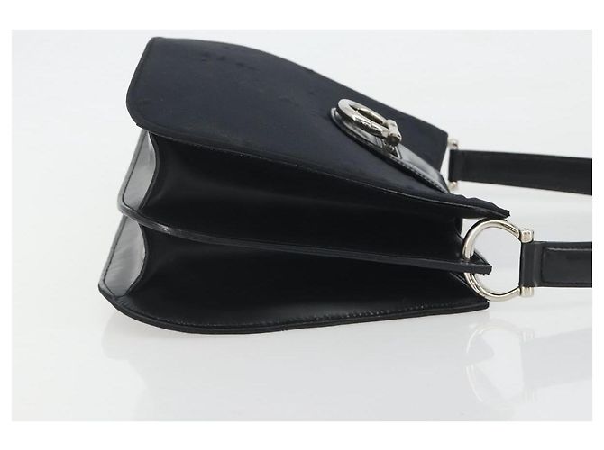Céline Borsa a tracolla CELINE Canvas Nero Argento Auth ep15292 - vista 4