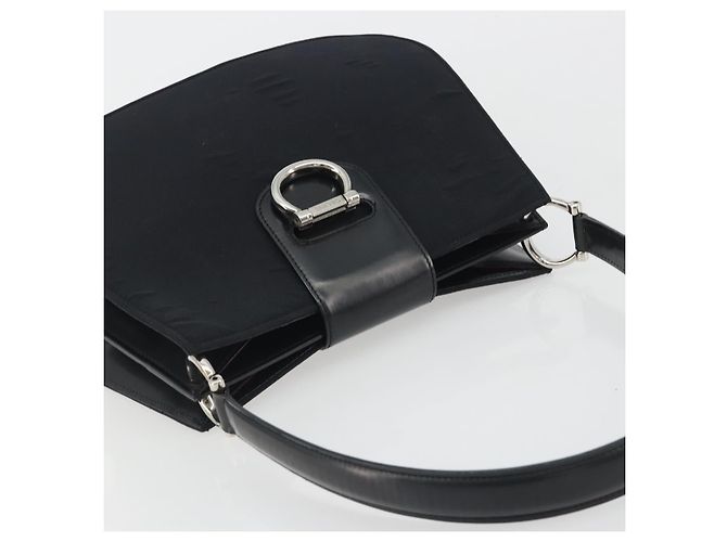 Céline Borsa a tracolla CELINE Canvas Nero Argento Auth ep15292 - vista 6