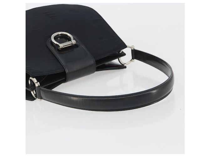 Céline Borsa a tracolla CELINE Canvas Nero Argento Auth ep15292 - vista 7