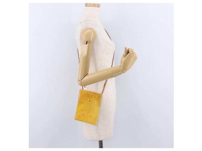 LOUIS VUITTON Portafoglio Walker Monogram Vernis Lime Yellow M91074 LV Auth ep15446 D'oro - vista 20