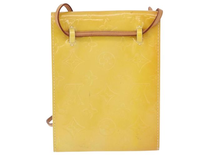 LOUIS VUITTON Portafoglio Walker Monogram Vernis Lime Yellow M91074 LV Auth ep15446 D'oro - vista 3