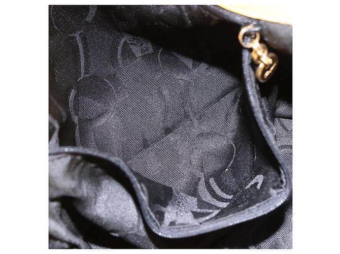 Borsa a tracolla con catena Salvatore Ferragamo in tela Giallo Oro Auth bs36309 - vista 20