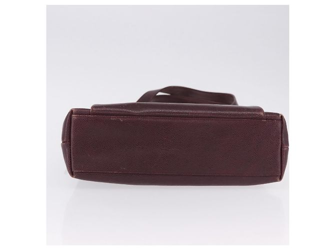 Borsa Tote Chanel Chain in Pelle Caviar Bordeaux Oro CC Auth 193083A D'oro Bordò - vista 11