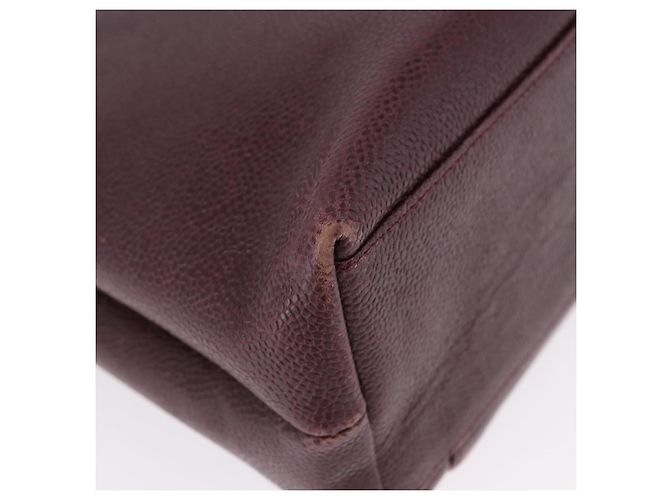 Borsa Tote Chanel Chain in Pelle Caviar Bordeaux Oro CC Auth 193083A D'oro Bordò - vista 14