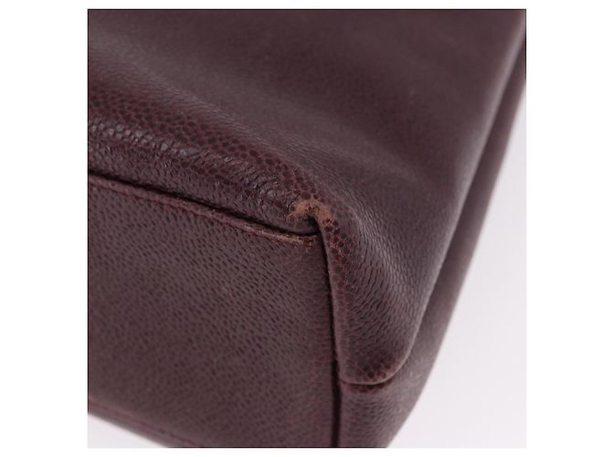 Borsa Tote Chanel Chain in Pelle Caviar Bordeaux Oro CC Auth 193083A D'oro Bordò - vista 15