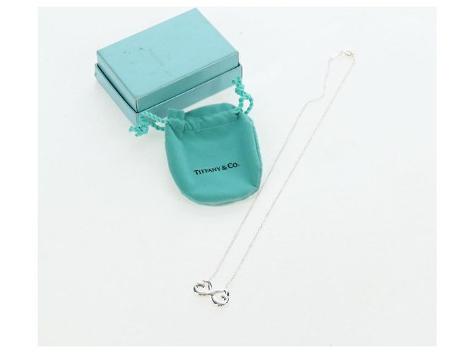 Autre Marque Collana Double Rubbing Heart TIFFANY&Co. Argento Ag925 Autentica am12119M - vista 14