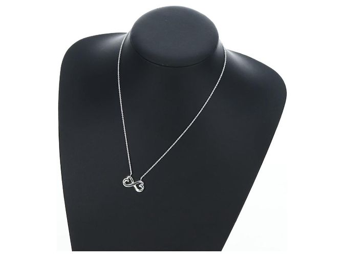 Autre Marque Collana Double Rubbing Heart TIFFANY&Co. Argento Ag925 Autentica am12119M - vista 15