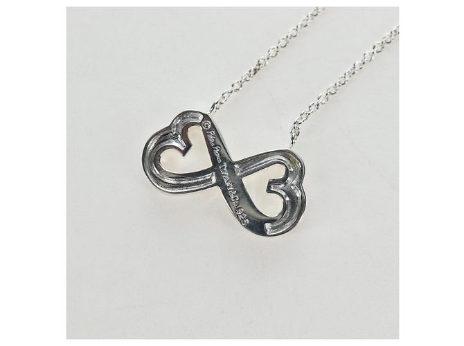 Autre Marque Collana Double Rubbing Heart TIFFANY&Co. Argento Ag925 Autentica am12119M - vista 9