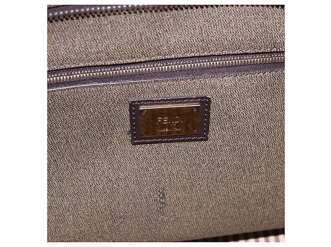 FENDI Zucca Canvas Tote Bag PVC Braun Schwarz Authentisch 193498 - Ansicht 16