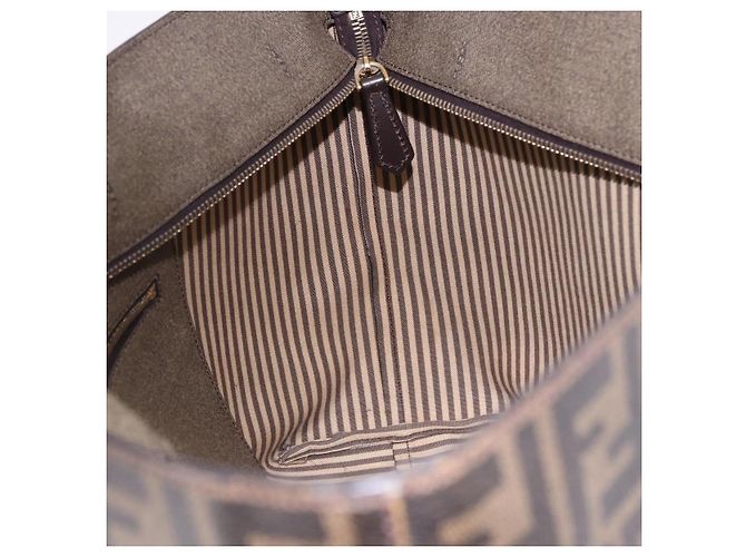 FENDI Zucca Canvas Tote Bag PVC Braun Schwarz Authentisch 193498 - Ansicht 18