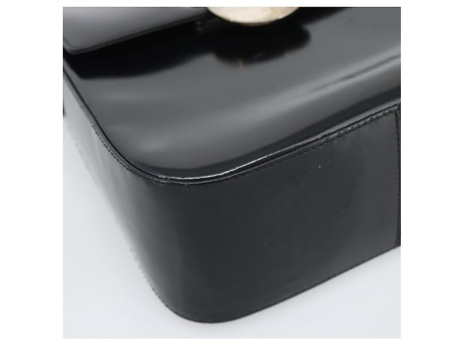 Borsa in Vernice Salvatore Ferragamo Nera Argento Auth ka5372 Nero - vista 11