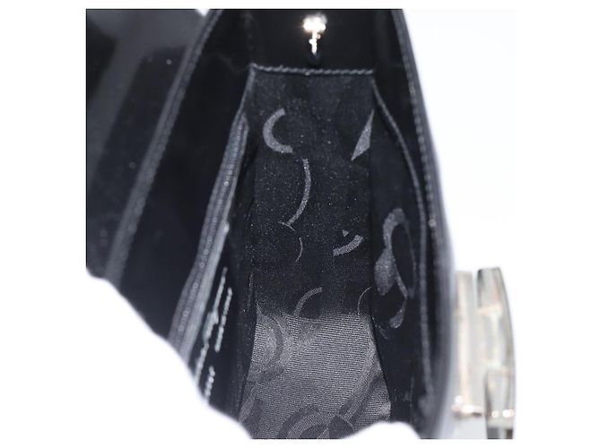 Borsa in Vernice Salvatore Ferragamo Nera Argento Auth ka5372 Nero - vista 17