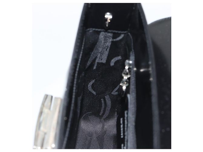 Borsa in Vernice Salvatore Ferragamo Nera Argento Auth ka5372 Nero - vista 18